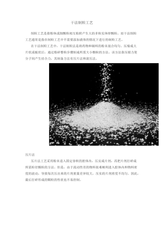 干法制粒工艺