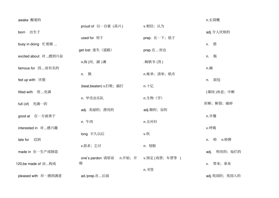 初中英语单词汇总阅读高频词汇_第3页
