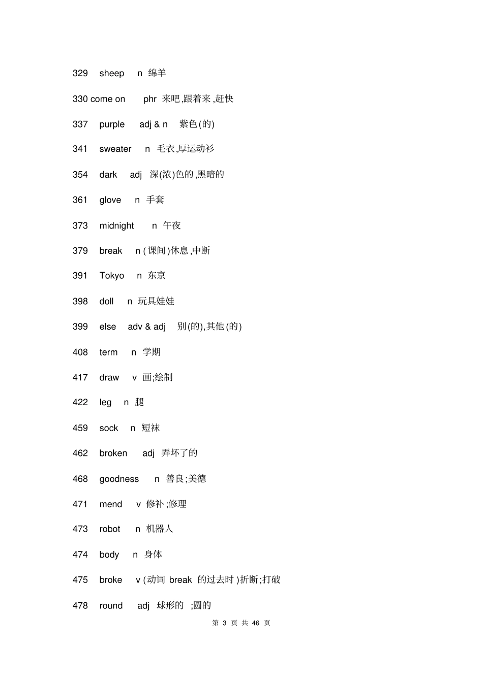初中英语必备单词2182个_第3页