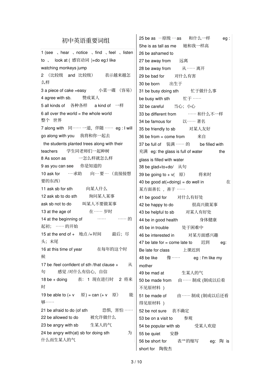 初中英语必背单词、词组与语法总结_第3页