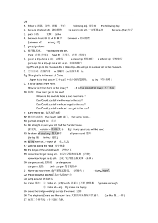 初中英语牛津译林版七年级下册Unit4语法词汇复习资料