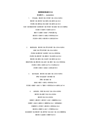 整理的精油配方大全