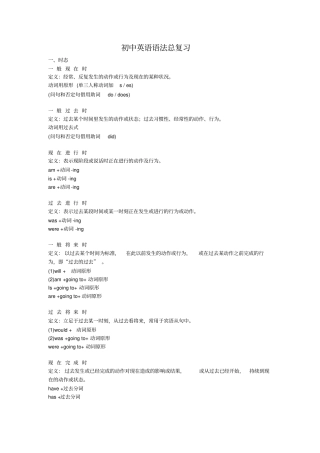 初中英语语法总复习