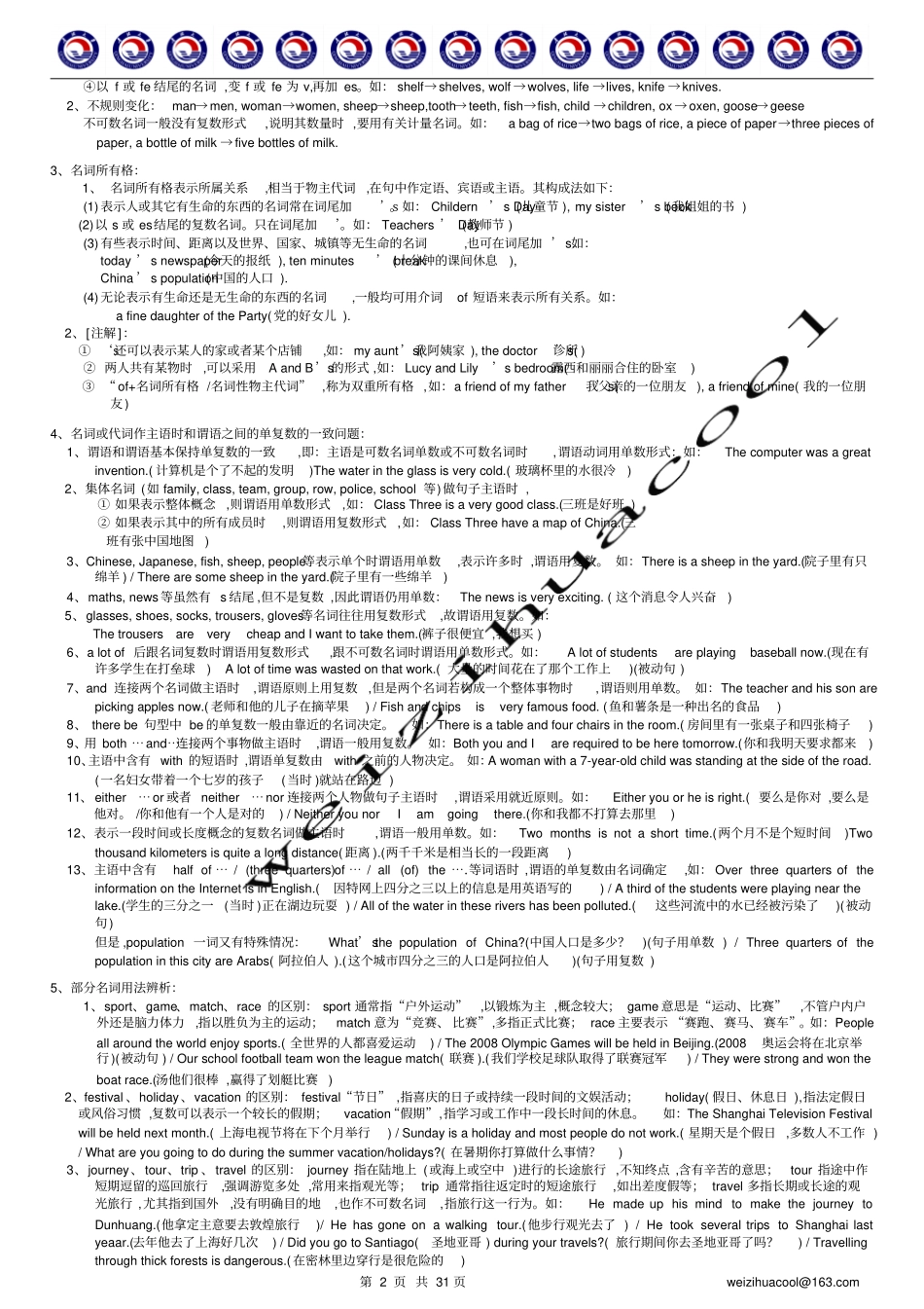 初中英语语法大全——学习提纲_第2页