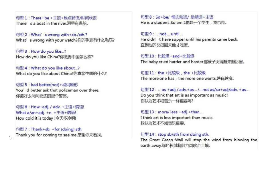 初中英语考点大全高分必备_第1页