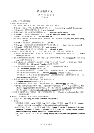 初中英语语法知识点总结综述