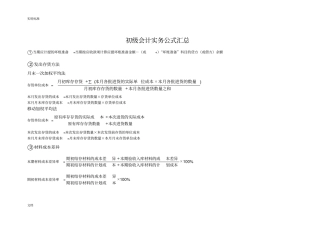初级会计实务必记公式汇总情况