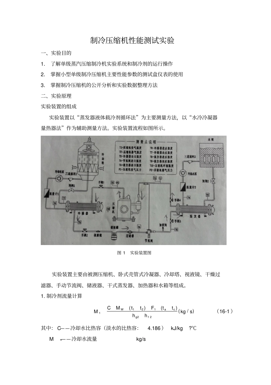 制冷压缩机性能测试试验_第1页