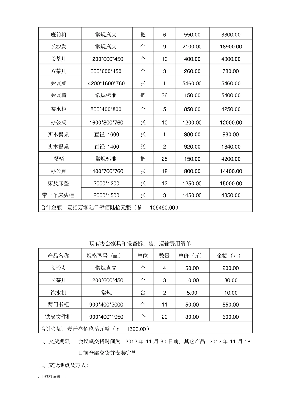 办公家具采购合同范本_第2页