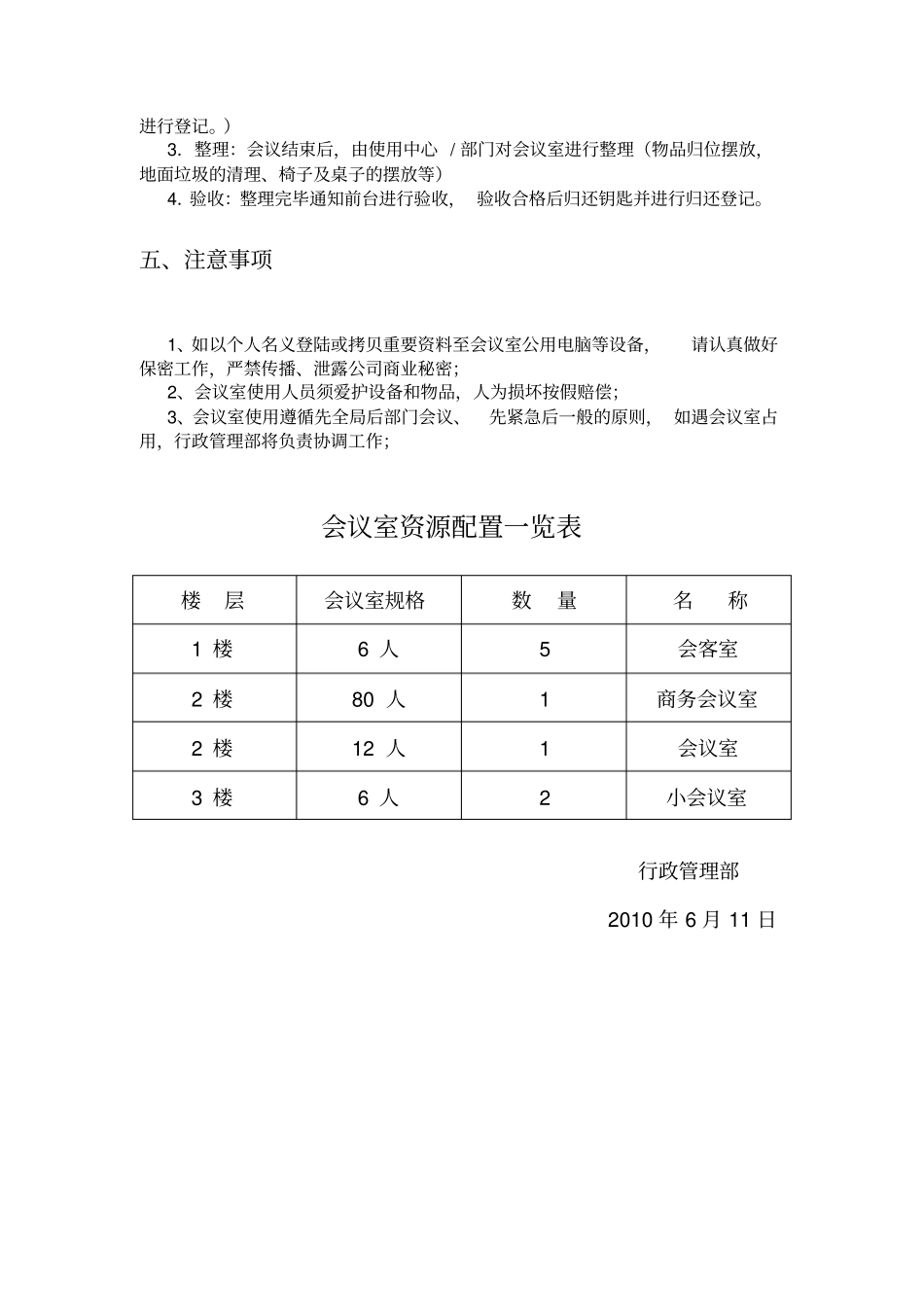 办公楼会议室管理规定_第2页