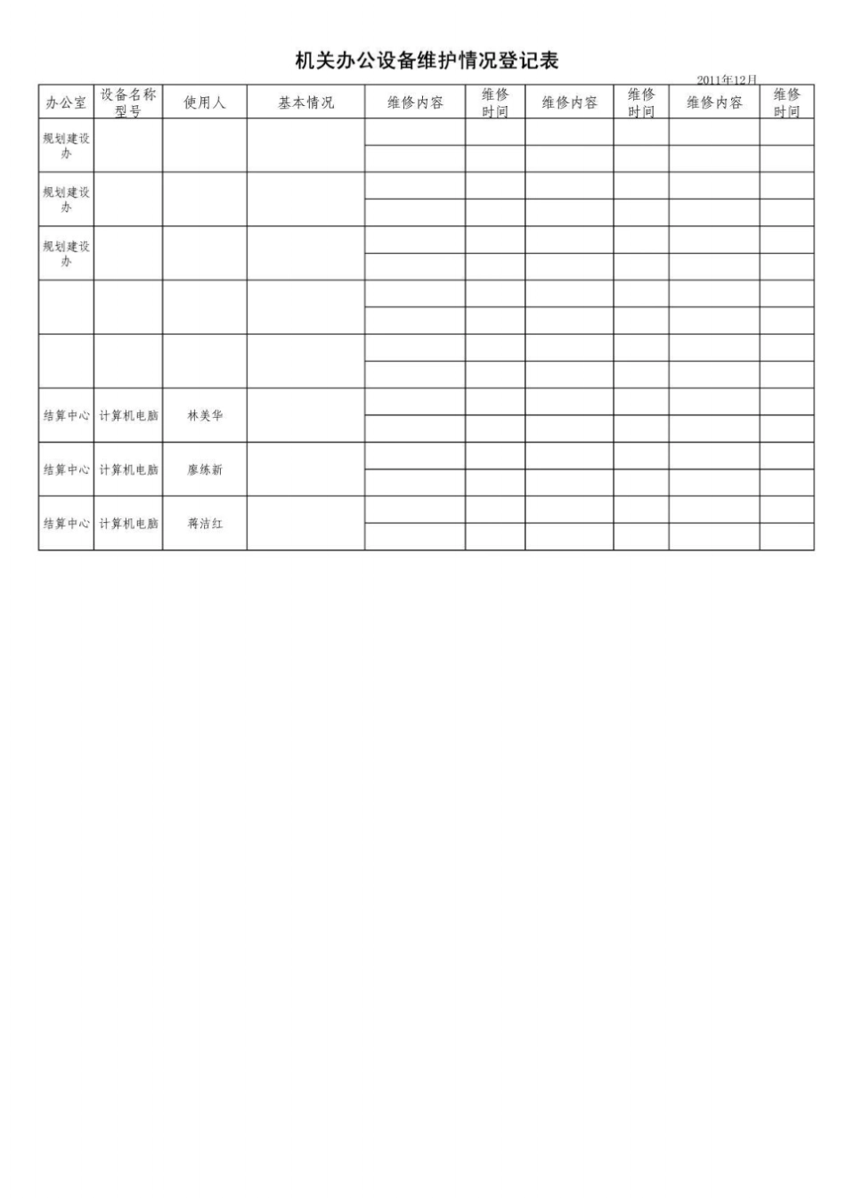 办公设备维护情况登记表_第3页