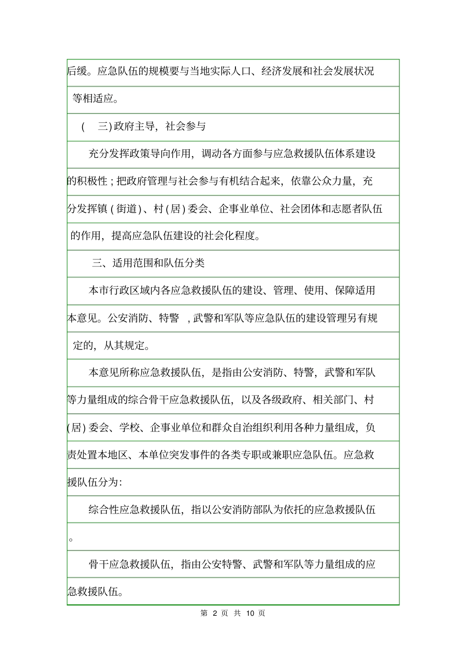 加强应急救援队伍建设工作的意见意见_第2页