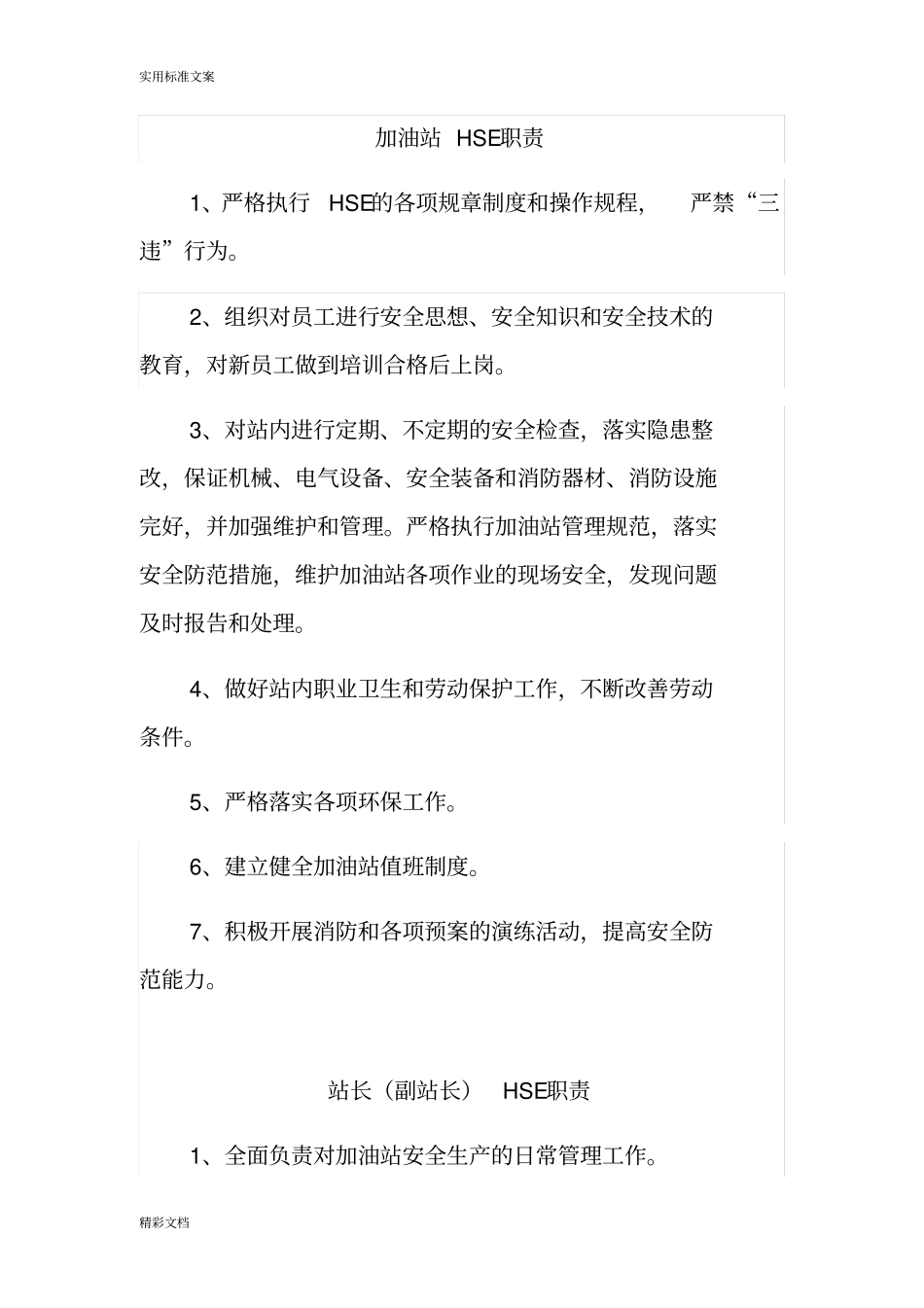 加油站HSE职责_第1页