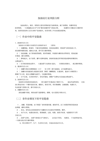 加油站行业风险分析