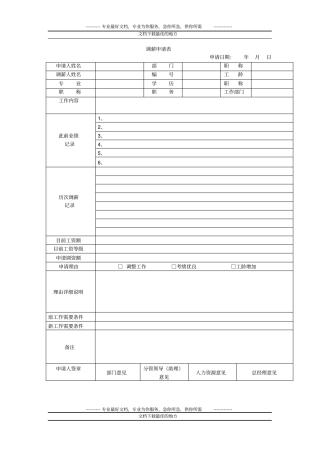 加薪申请表、晋升考核表