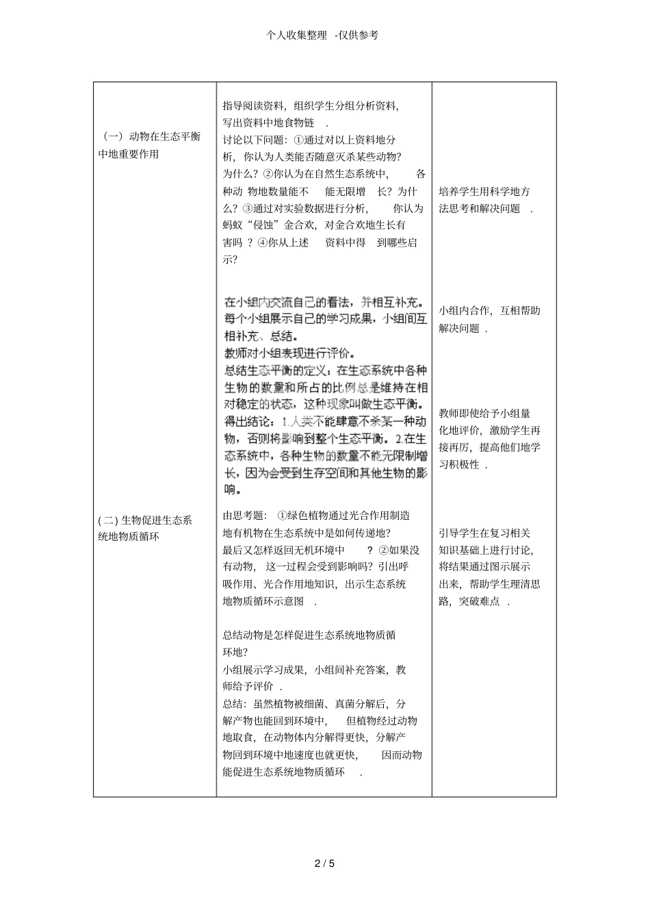 动物在生物圈中的作用优秀导学案_第2页