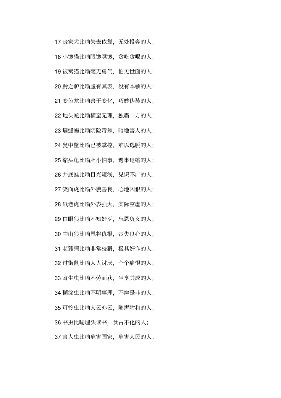 动物喻人的惯用语_第2页