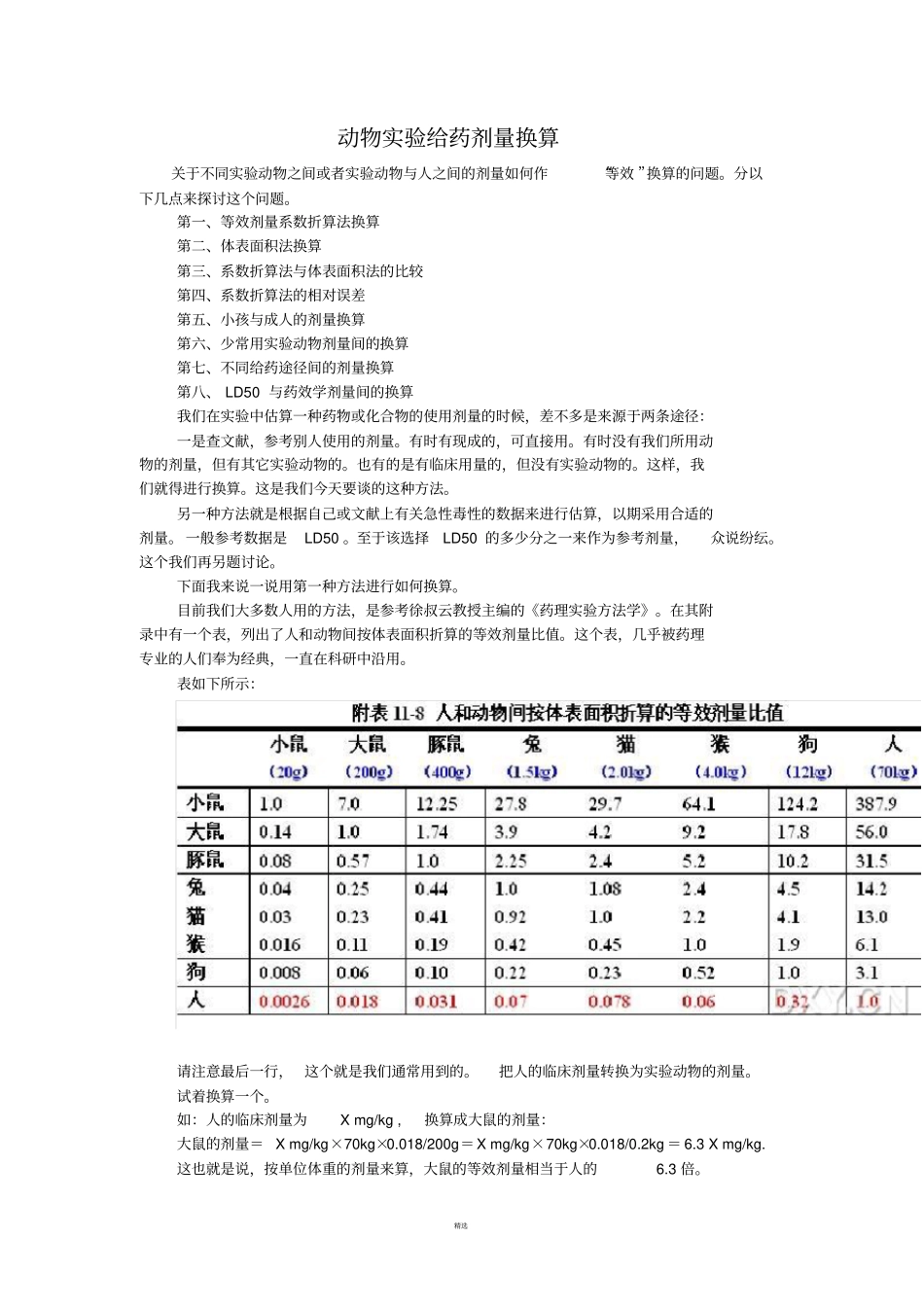 动物试验给药剂量换算_第1页