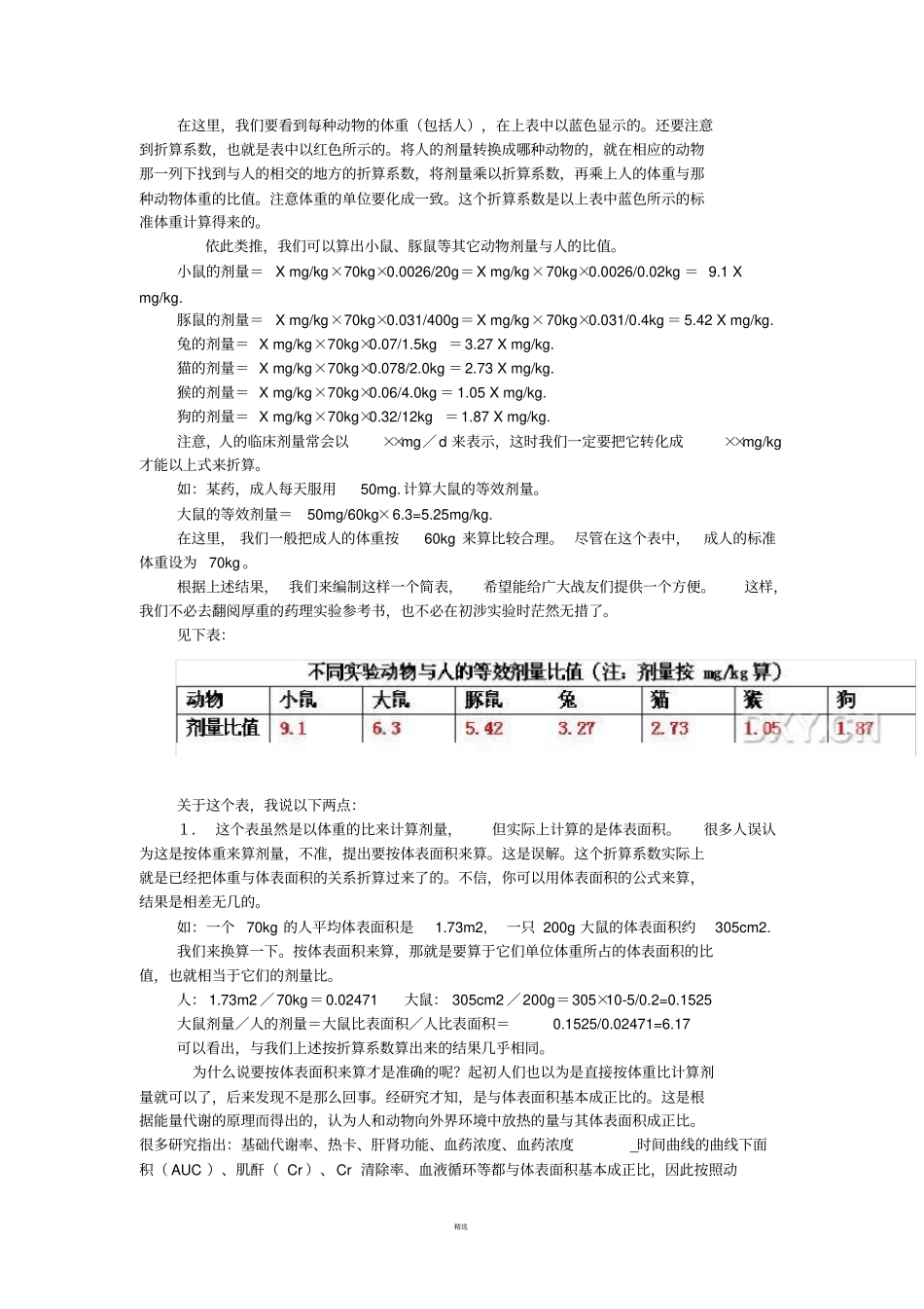 动物试验给药剂量换算_第2页