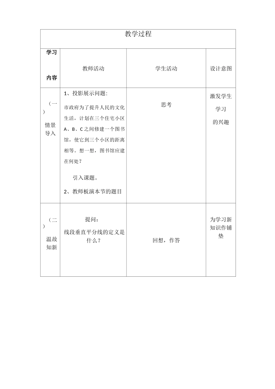 《线段垂直平分线的性质》教学设计_第2页