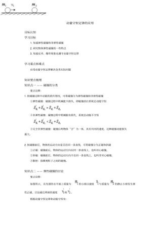 动量守恒定律的应用