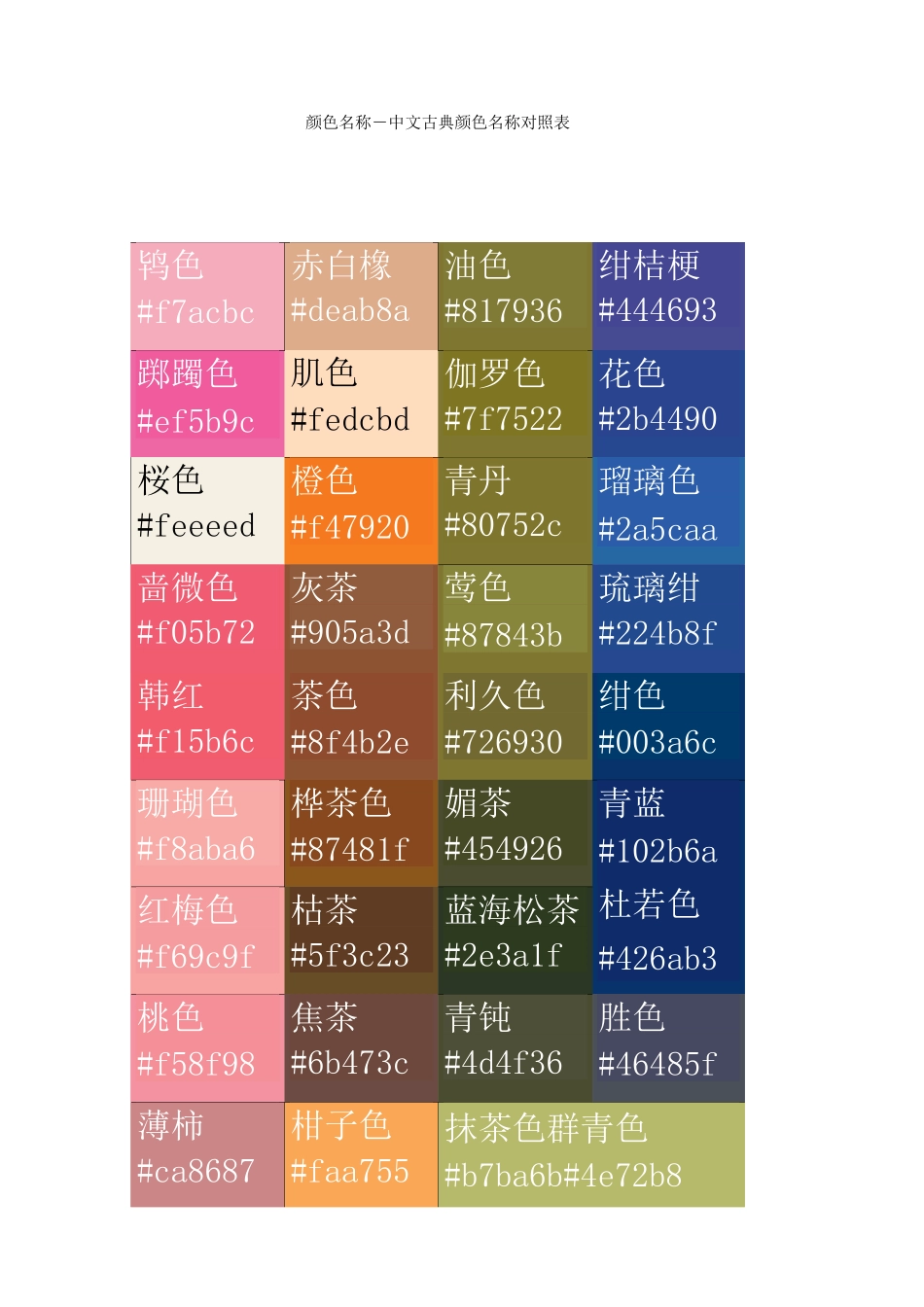 颜色名称-中文古典颜色名称对照表_第1页