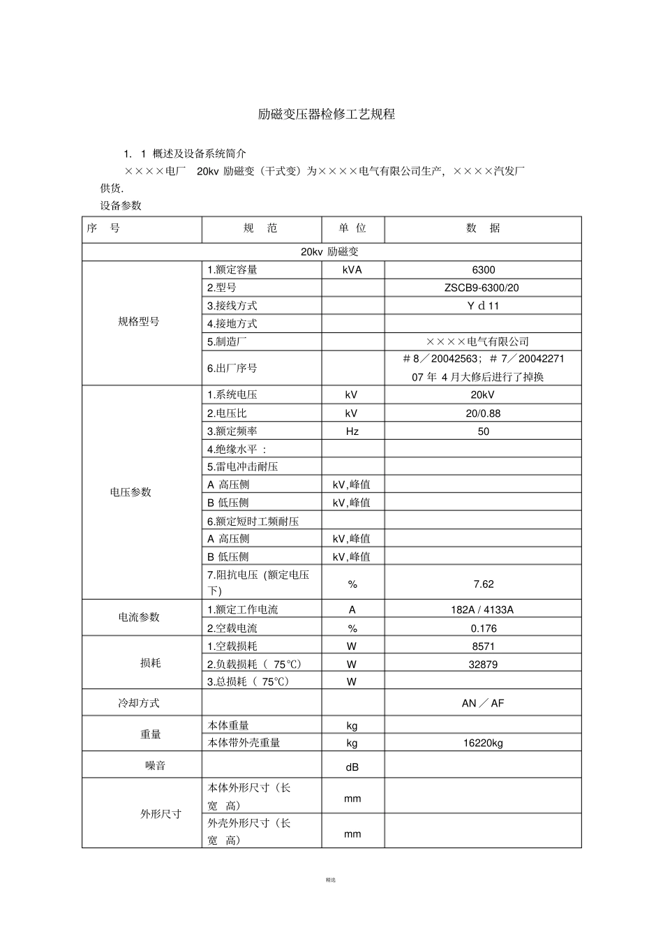 励磁变压器检修_第1页