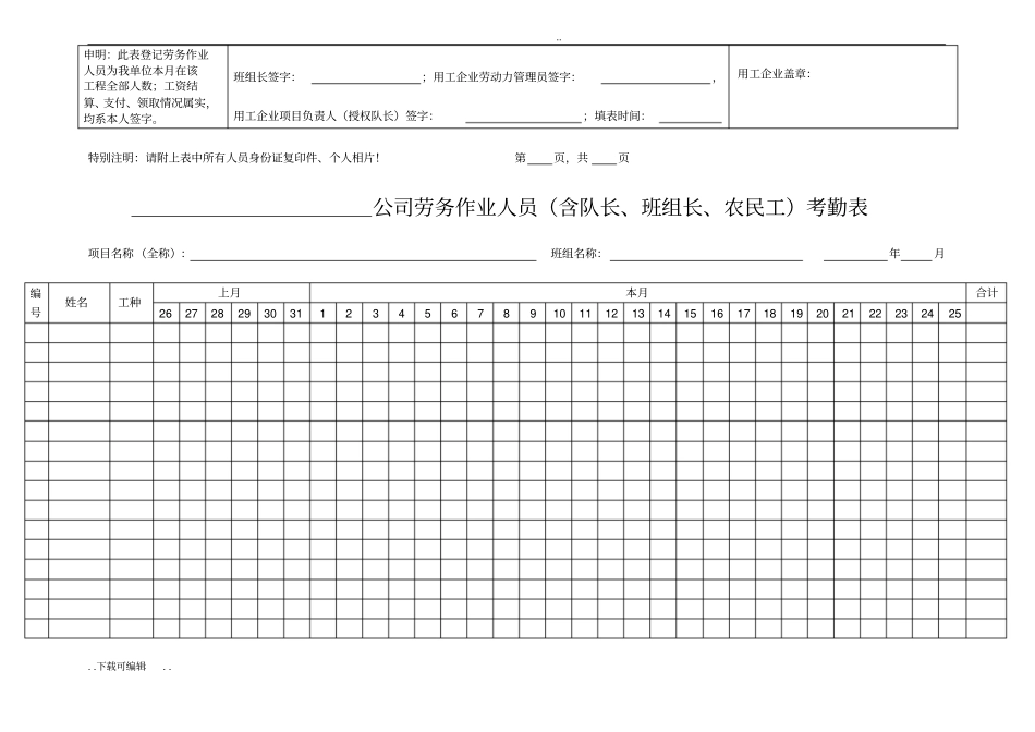 劳务实名制管理标准化表格模板_第3页