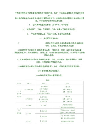 中药学专业知识(一)——中药学