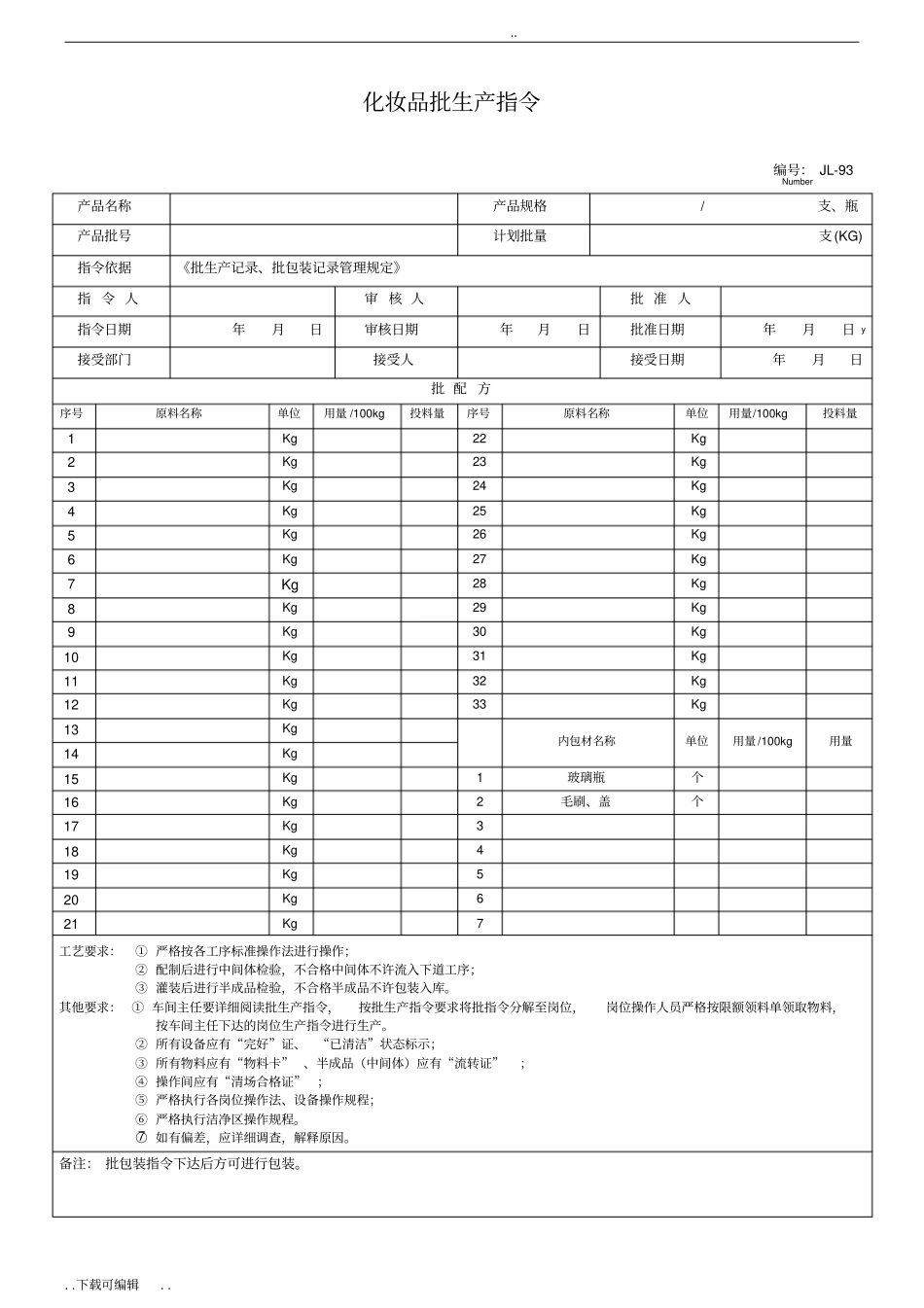 化妆品批生产记录文本_第2页
