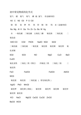 化学分子式全解