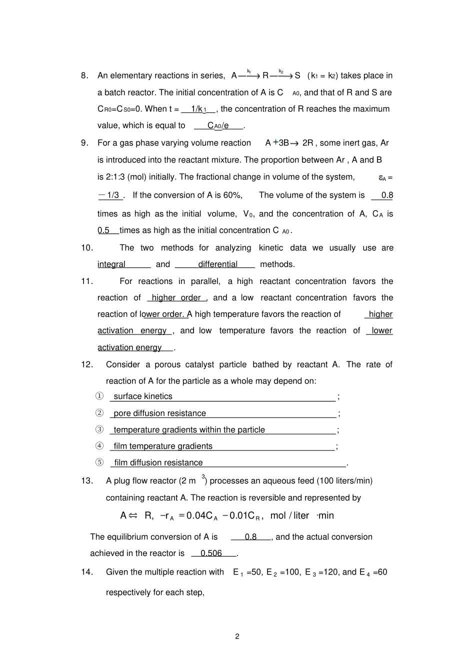 化学反应工程-exercise_2_answer_第2页