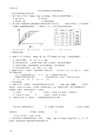 化学反应速率与化学平衡高考题总汇编