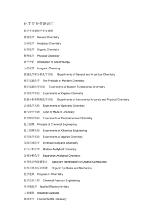 化工专业英语词汇剖析