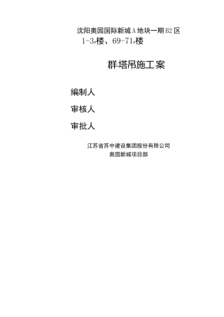 群体塔吊施工方案