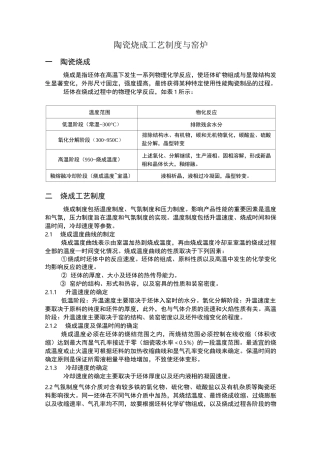 陶瓷烧成工艺与制度