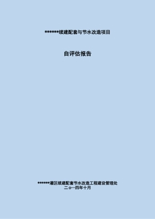 灌区自评估报告