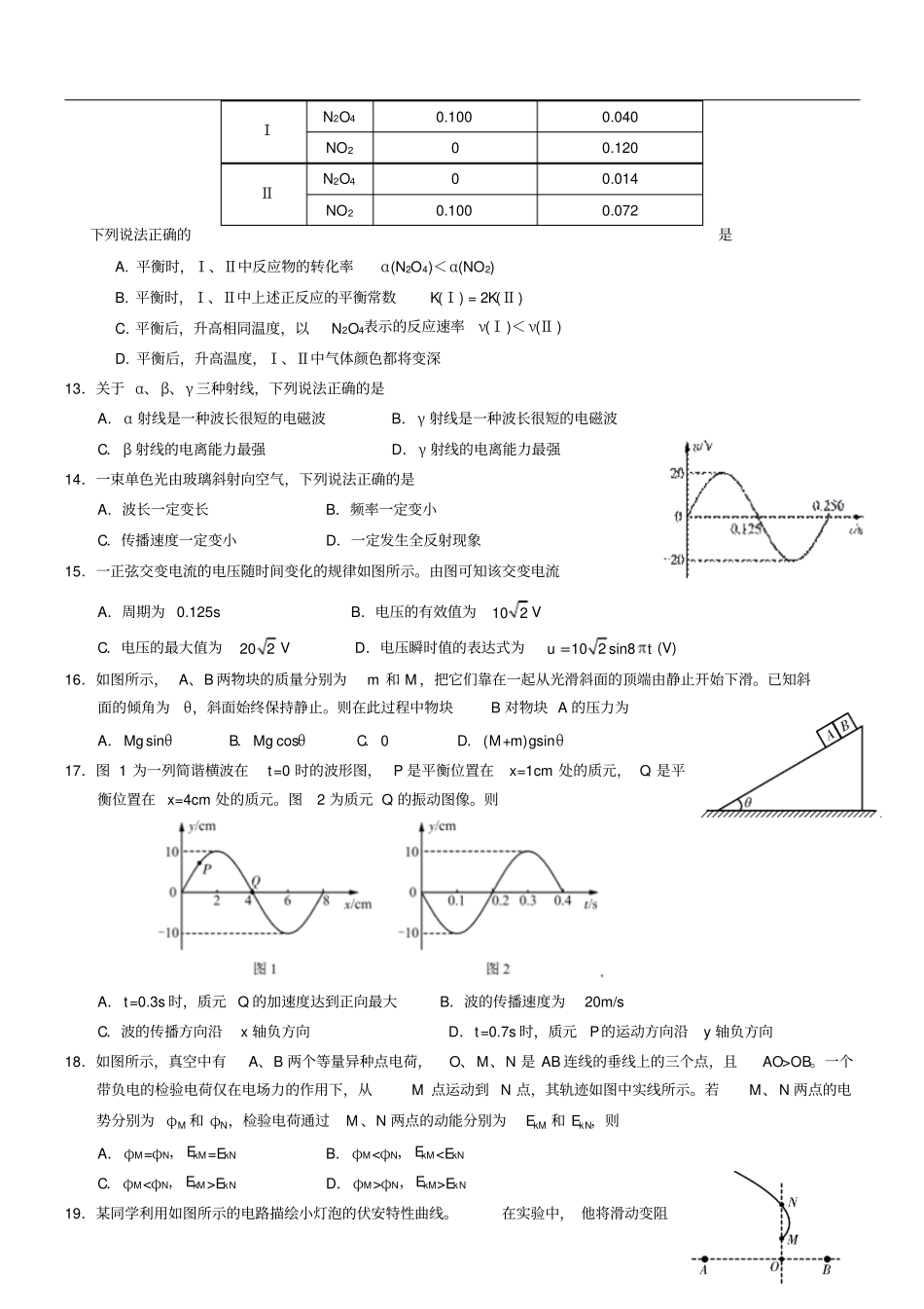 北京朝阳区2014届高三一模理综介绍_第3页