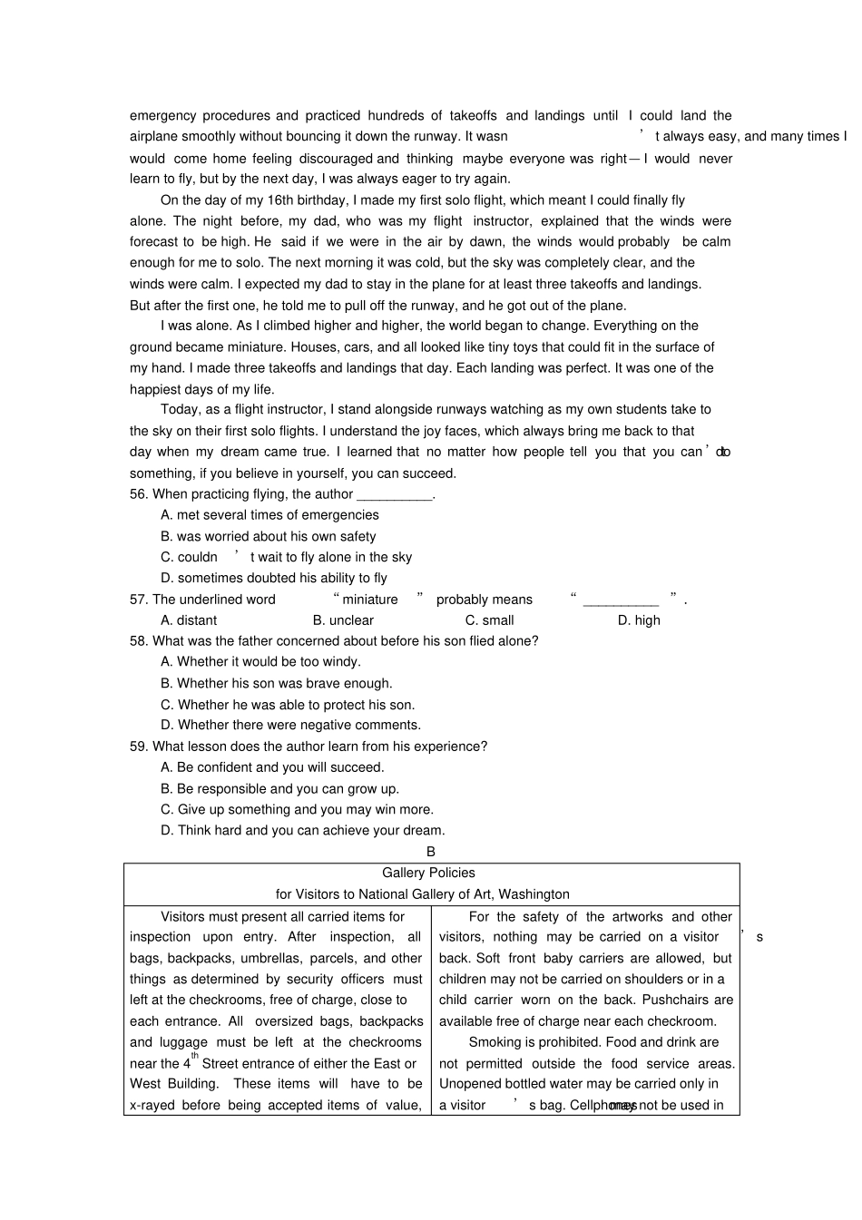 北京第二中学2017届高三下学期英语三模试题版无答案_第3页