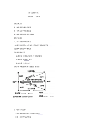 北京第四中学2017届高考人教历史复习讲义：第一次世界大战版含答案