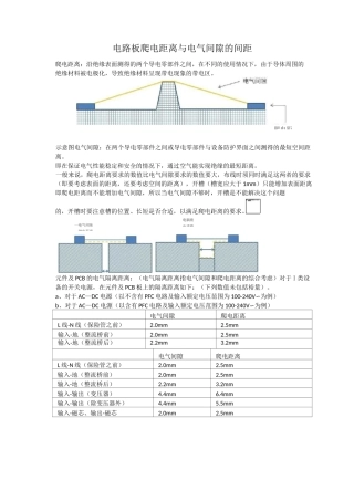 电路板爬电距离与电气间隙的间距