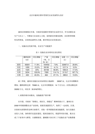 北京通州区都型现代农业发展势头良好