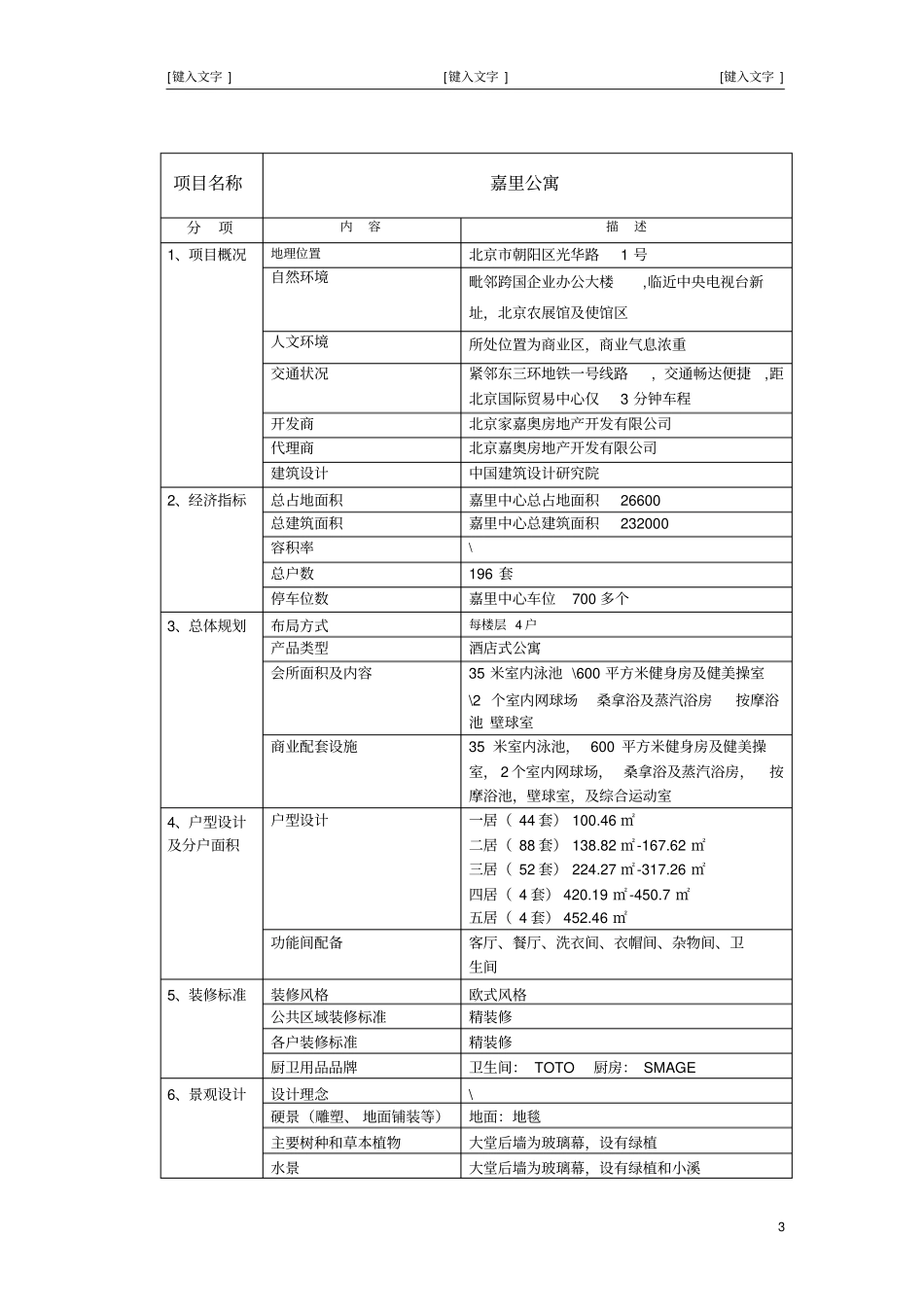 北京酒店式公寓调研表_第3页