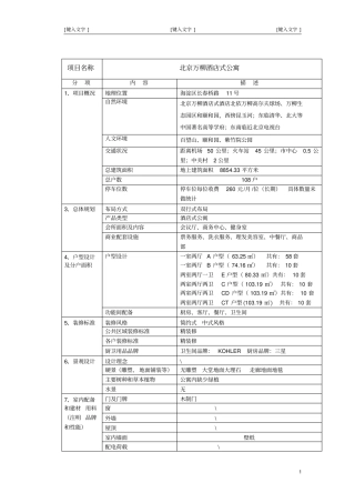 北京酒店式公寓调研表