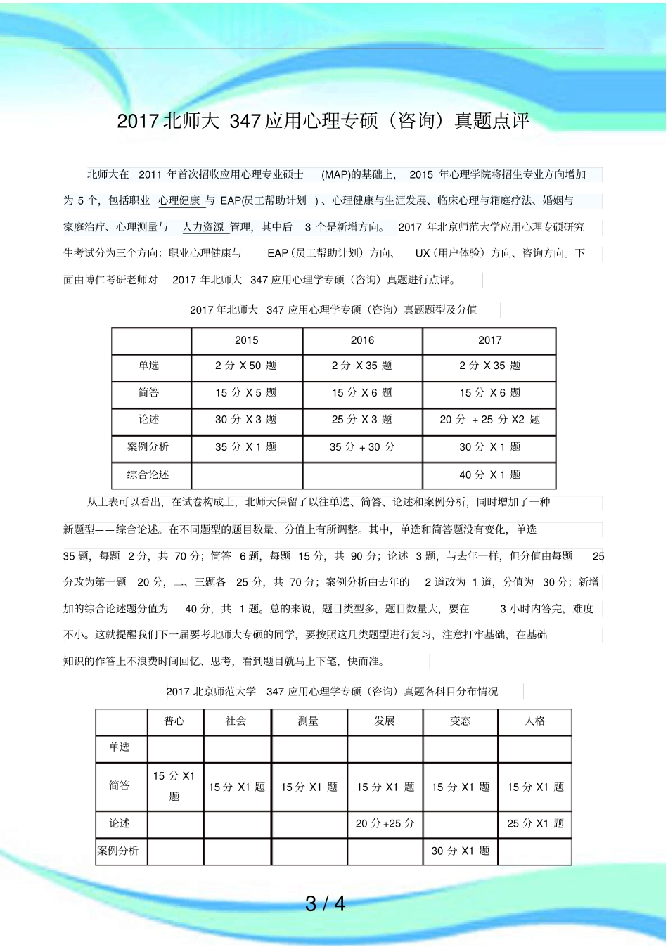 北师大应用心理专硕咨询真题点评_第3页