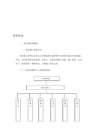 项目部管理体系