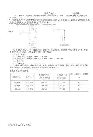 模板施工技术交底(主体)