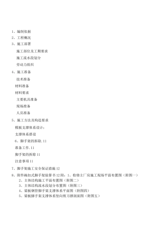 模板碗扣式支撑体系方案