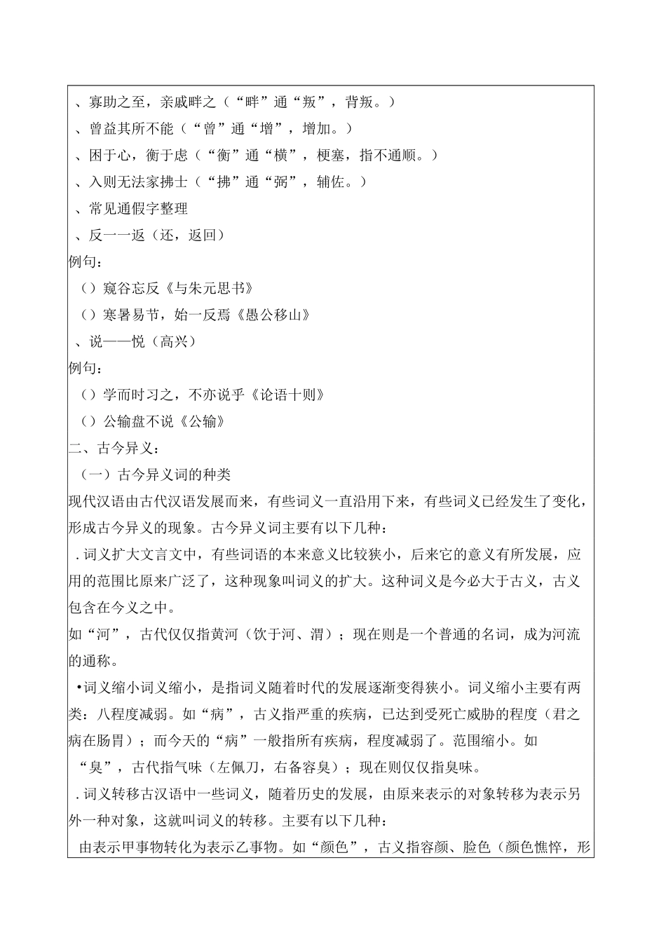 文言文实词古今异义一词多义通假字以及词类活用_第2页
