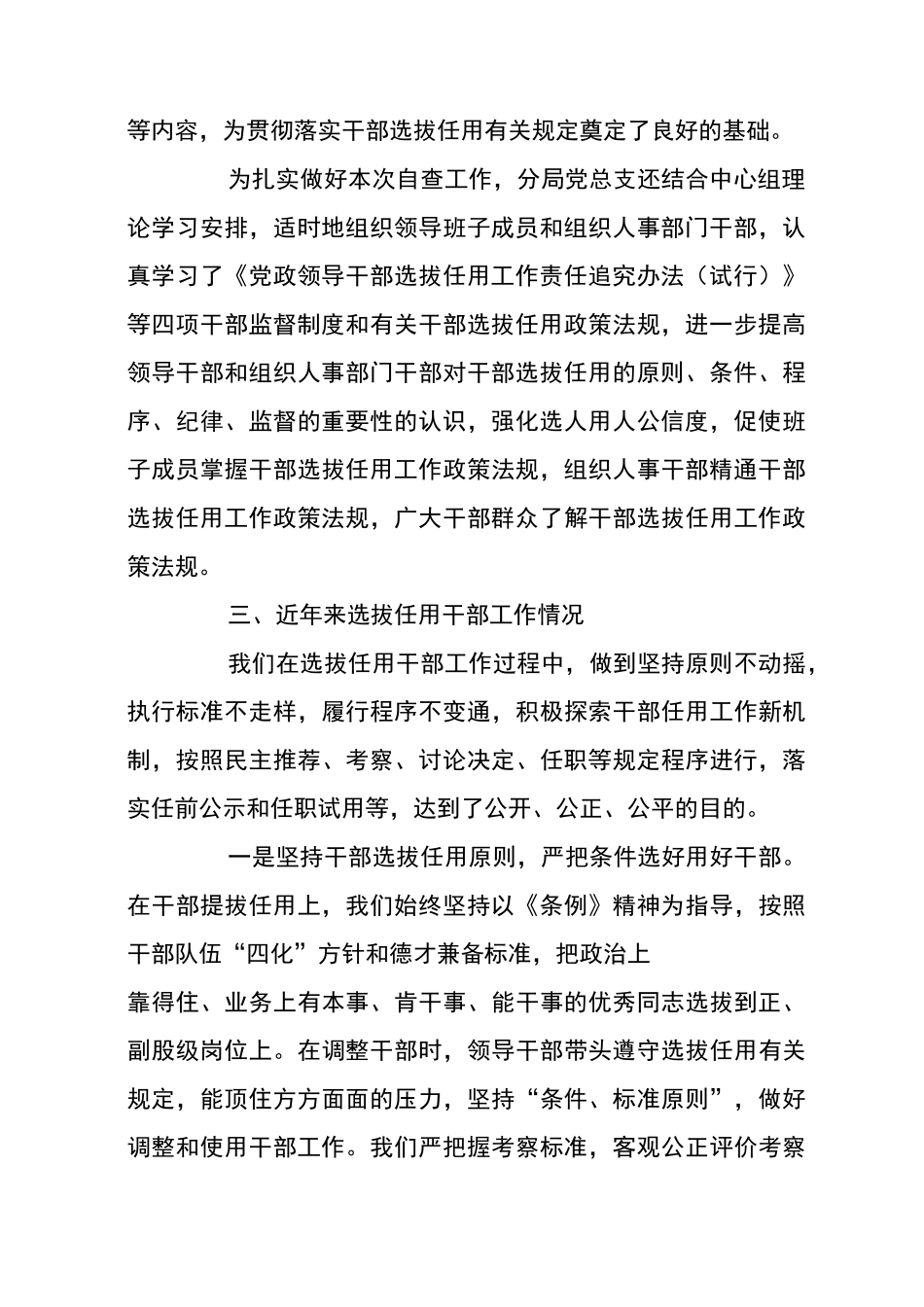 干部选拔任用工作自查报告_第2页